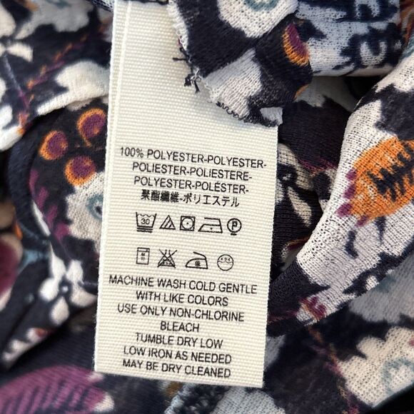 Free People Size S Isabelle Floral Print Long Sleeve Tunic Flowy Boho Semi Sheer - Picture 7 of 11